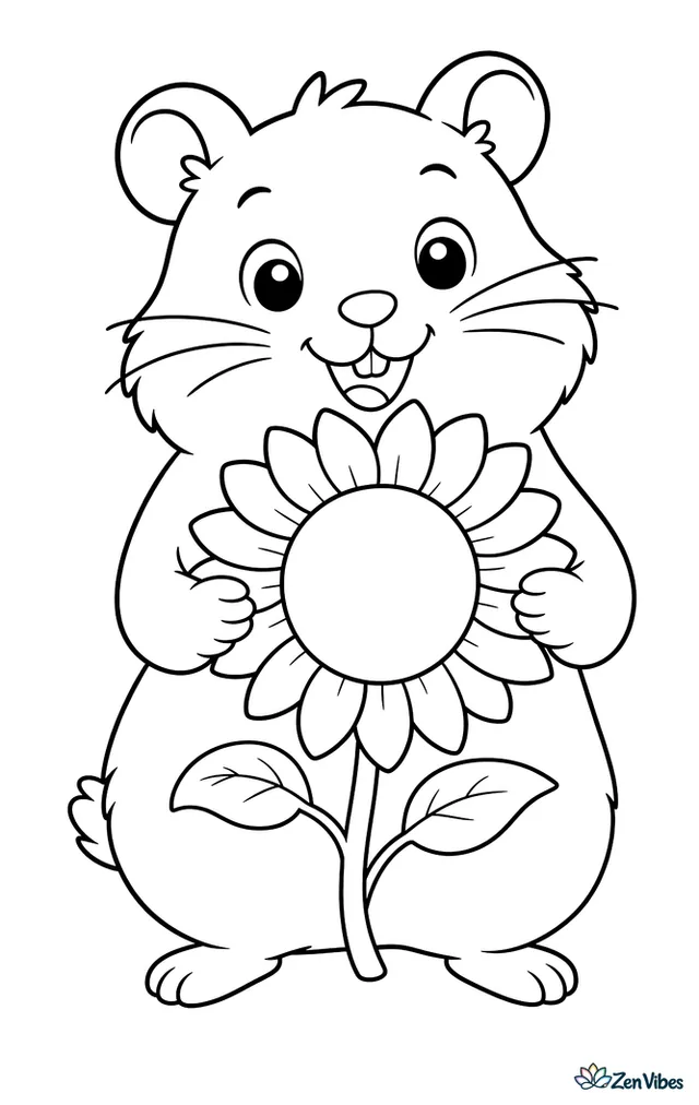 A hamster standing on its hind legs holding a big sunflower head