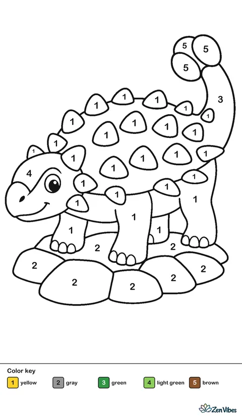A low armored dinosaur with a club tail standing on rocky ground
