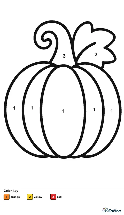 A single round pumpkin with a curly stem and one leaf, on plain white