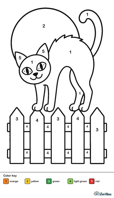 A cat with an arched back standing on a fence with a round moon behind