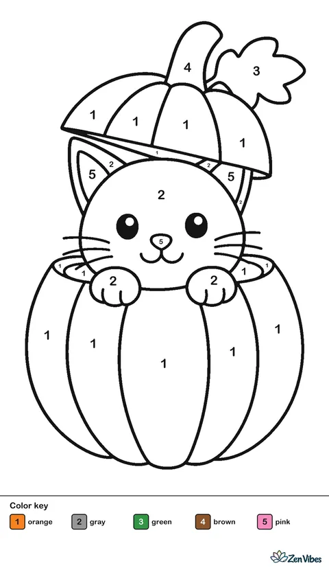 A cat sitting inside a hollowed pumpkin with only its head and paws showing
