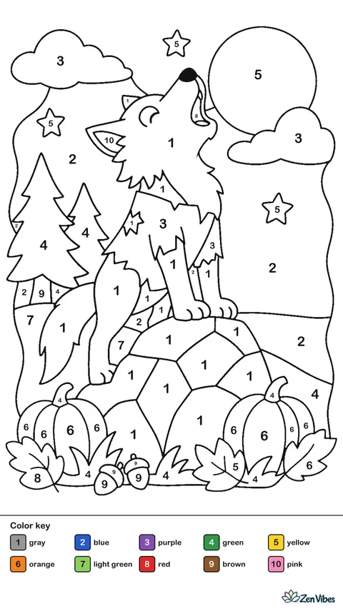 A friendly furry wolf in a torn shirt howling at a moon from a rock
