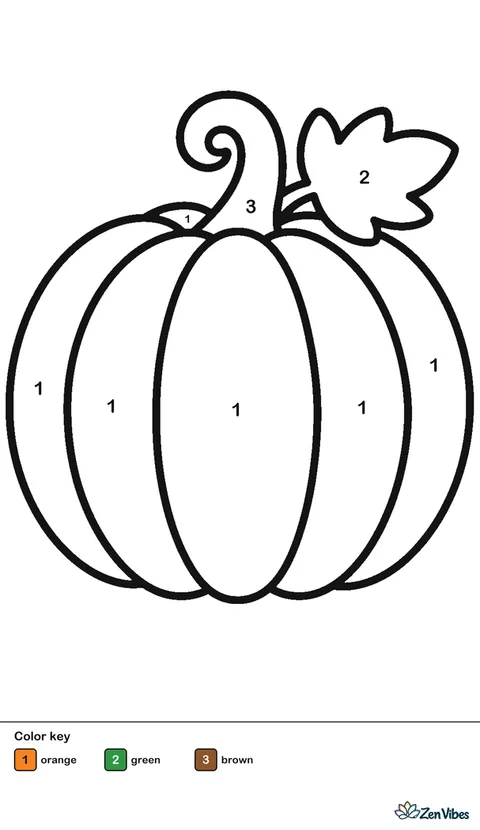 One big round pumpkin with deep ridges, a short curly stem, and a single green leaf, on plain white