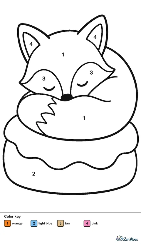 An orange fox curled into a ball with its fluffy tail over its nose, resting on a snowy mound
