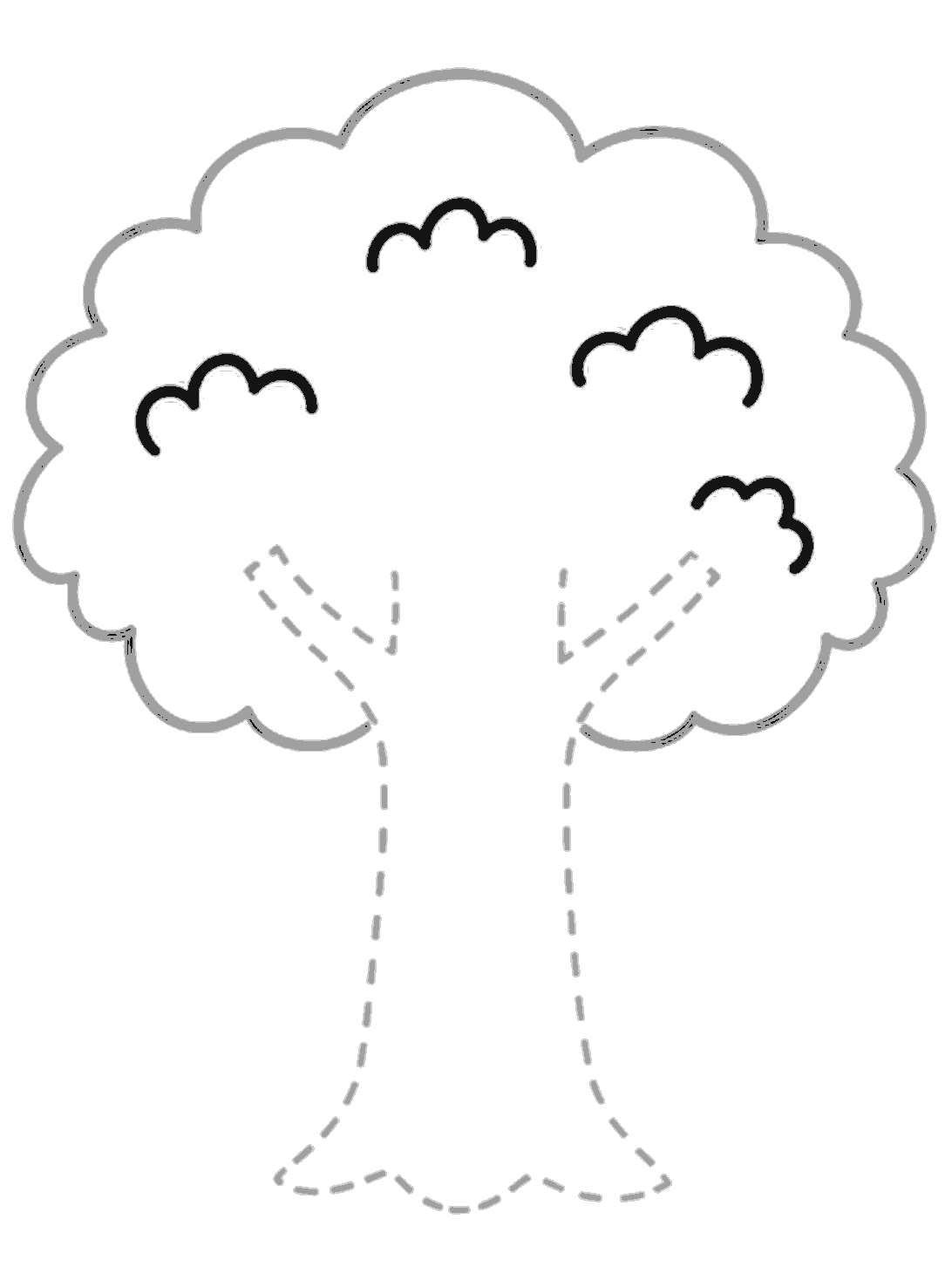 Four small three-bump shapes are added inside the canopy to show extra leaf clusters.